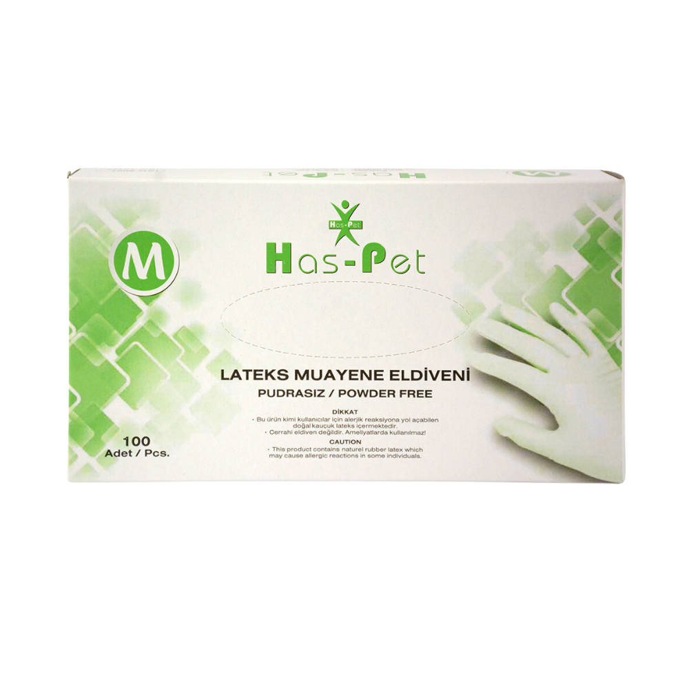Haspet Latex Pudralı Eldiven M Beden 100lüHaspet