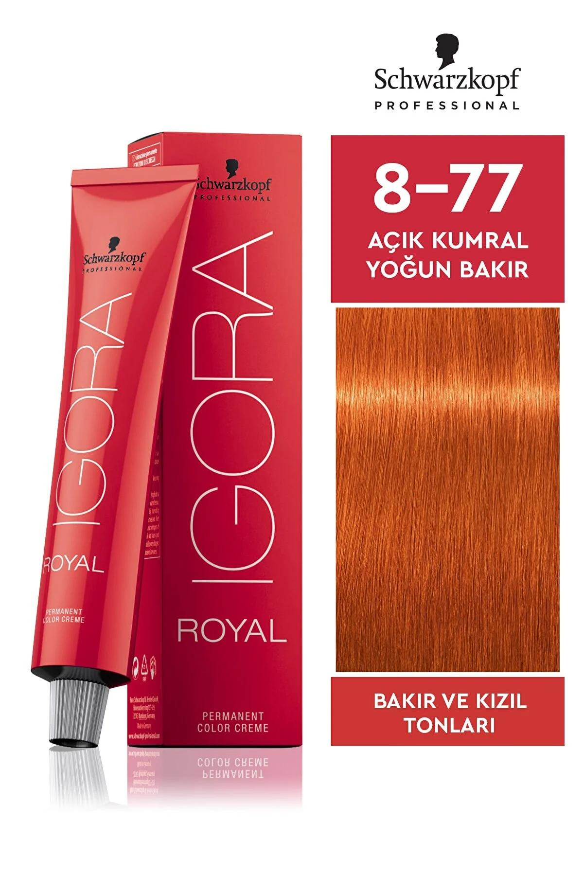 İgora Royal Saç Boyası 8.77 Açık Kumral - Yoğun Bakır 60 Mlİgora