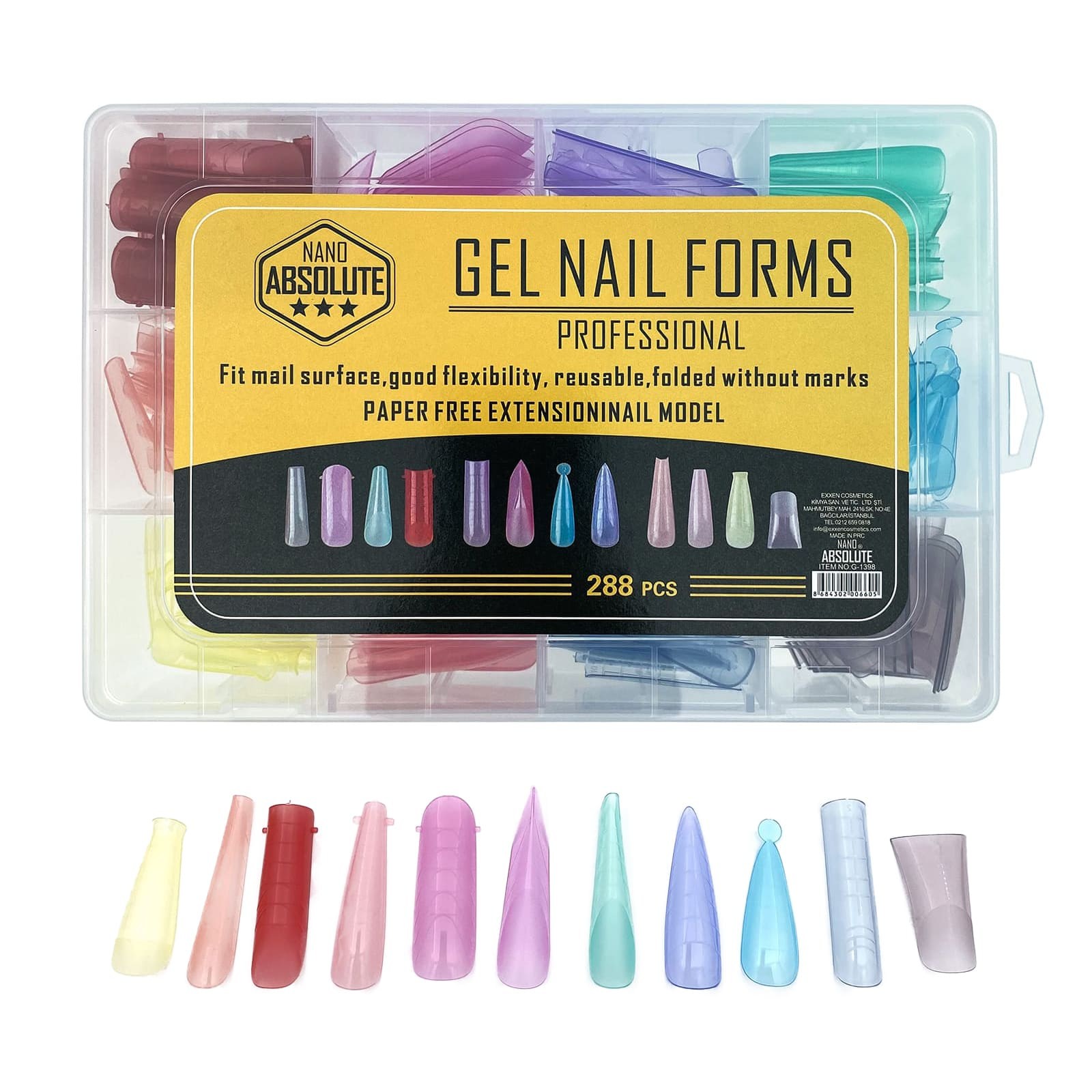Nano Absolute Tips Tırnak Mix Renkli 288li G1398Nano Absolute