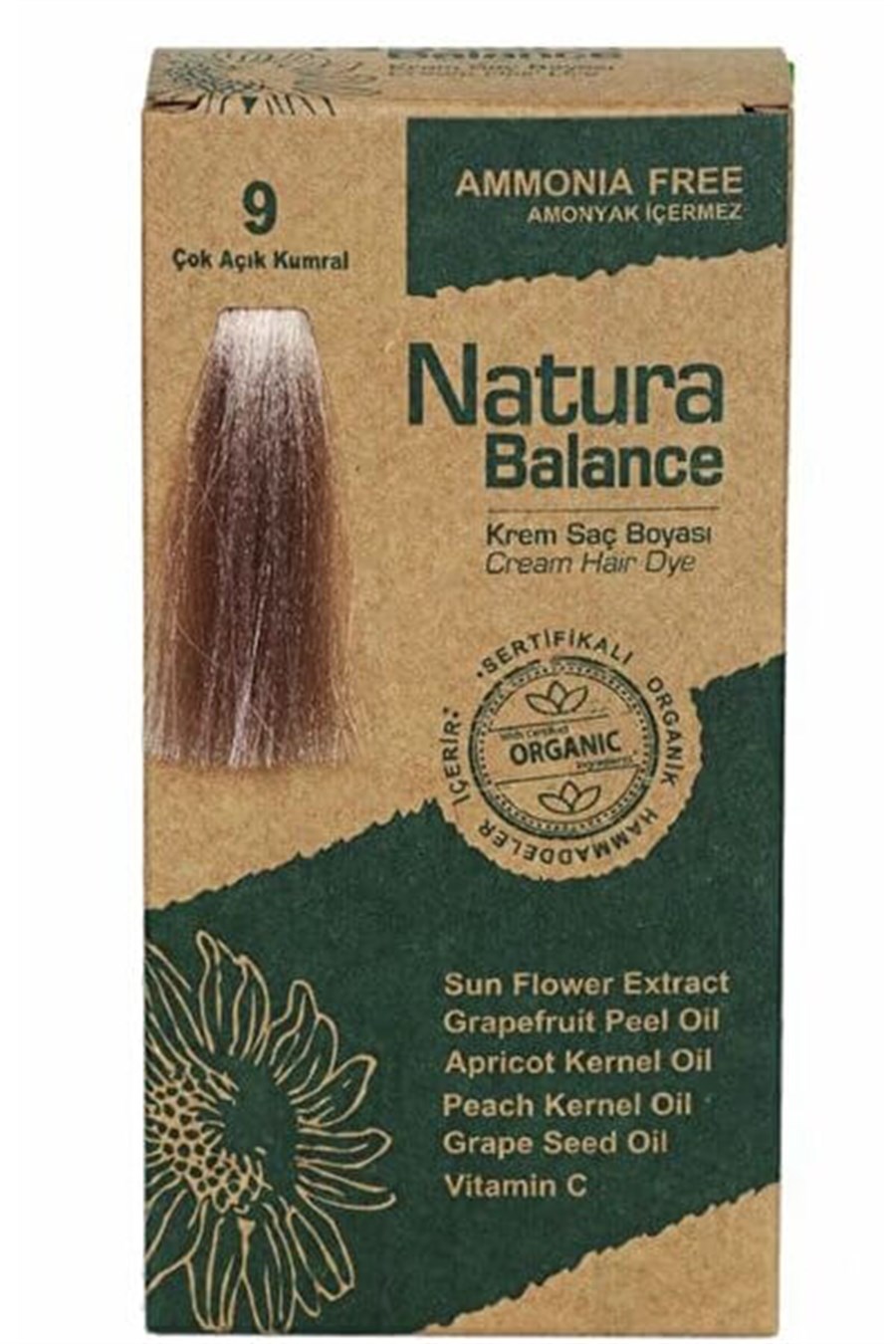 Natura Balance Bitkisel Kit Saç Boyası 9 Çok Açık KumralNatura Balance