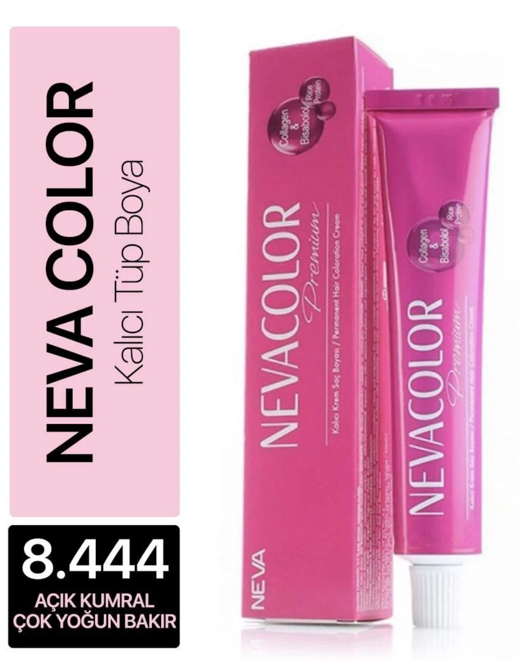 Nevacolor Saç Boyası 8.444 Açık Kumral Çok Yoğun BakırNeva