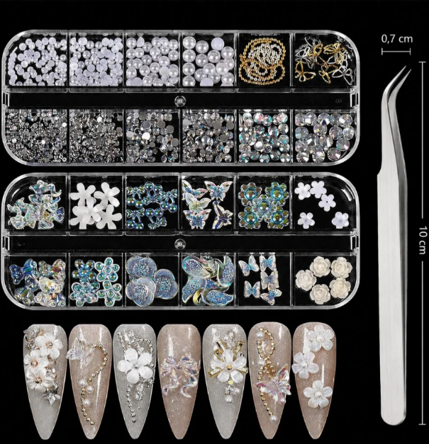 Ocean Nail Art Süs Boncuk + Cımbız 12li 3774Ocean