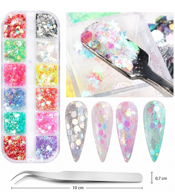 Ocean Nail Art Süs Renkli Pul + Cımbız 3771Ocean