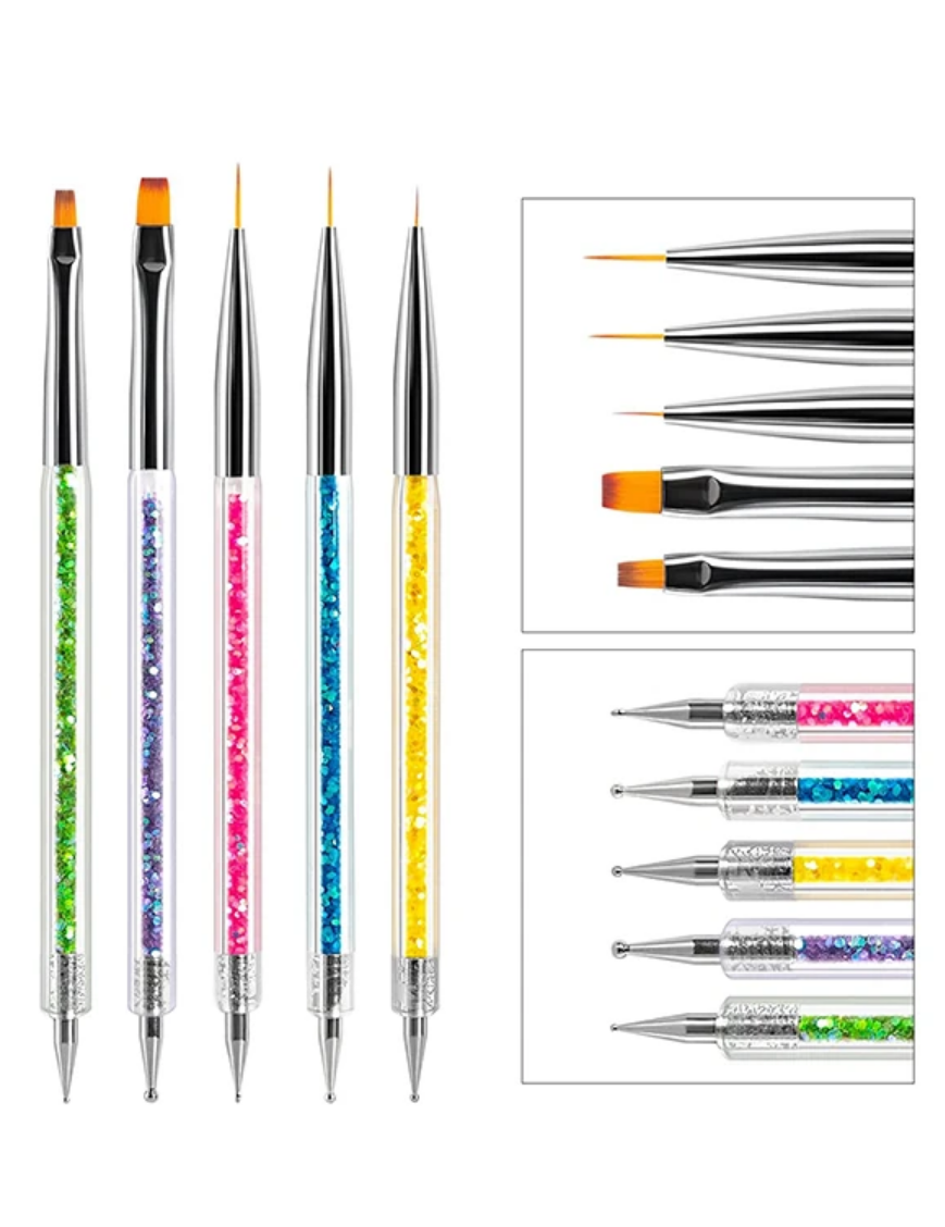 Ocean Tırnak Desen Fırçası + Dot Kalemi 5li 2181Ocean