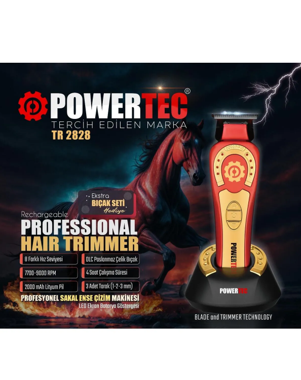 Powertec 2828 Sakal Kesim Tıraş MakinesiPowertec