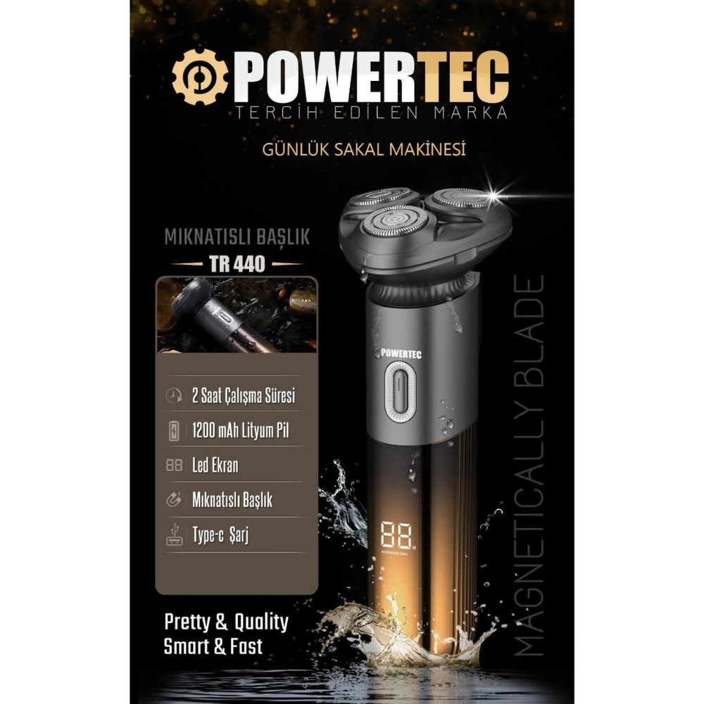 Powertec 440 Sakal Sıfırlama Makinesi 3 BaşlıkPowertec