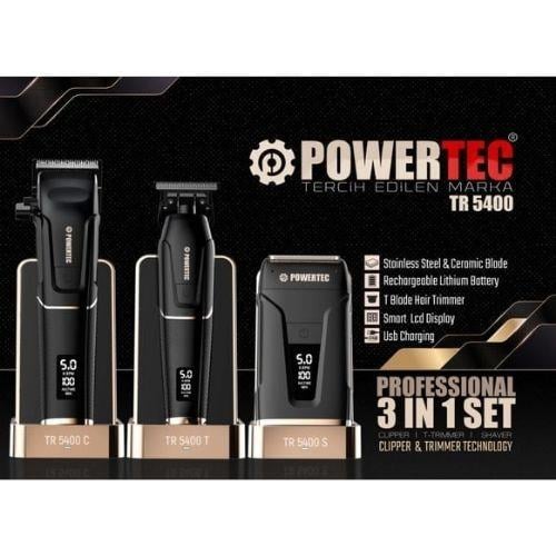 Powertec 5400 3lü Tıraş Makinesi SetiPowertec