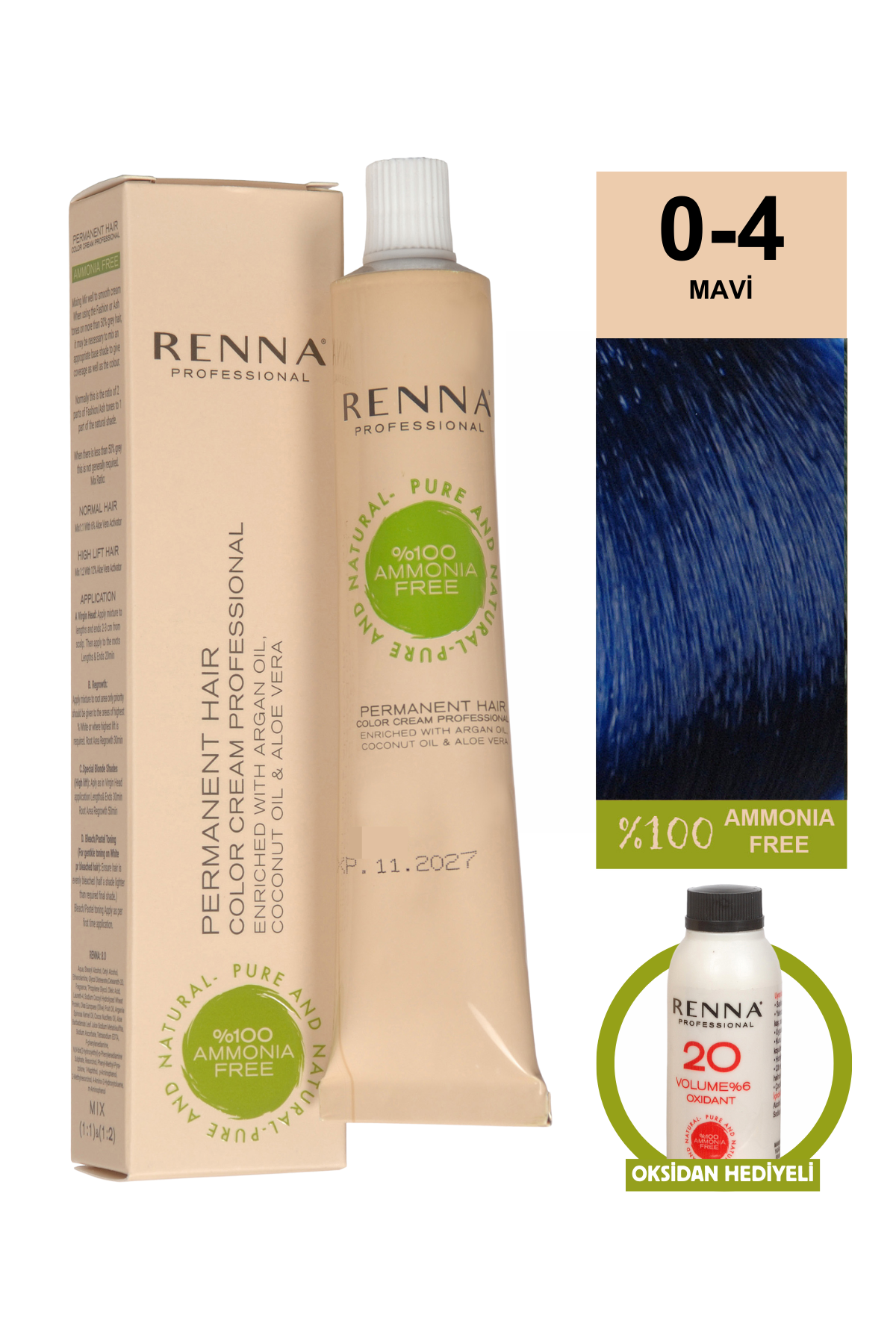 Renna Bitkisel Saç Boyası 0.4 Mavi 60 MlRenna