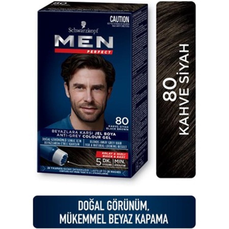 Schwarzkopf Men Perfect Jel Saç Boyası 80 Siyah KahveSchwarzkopf