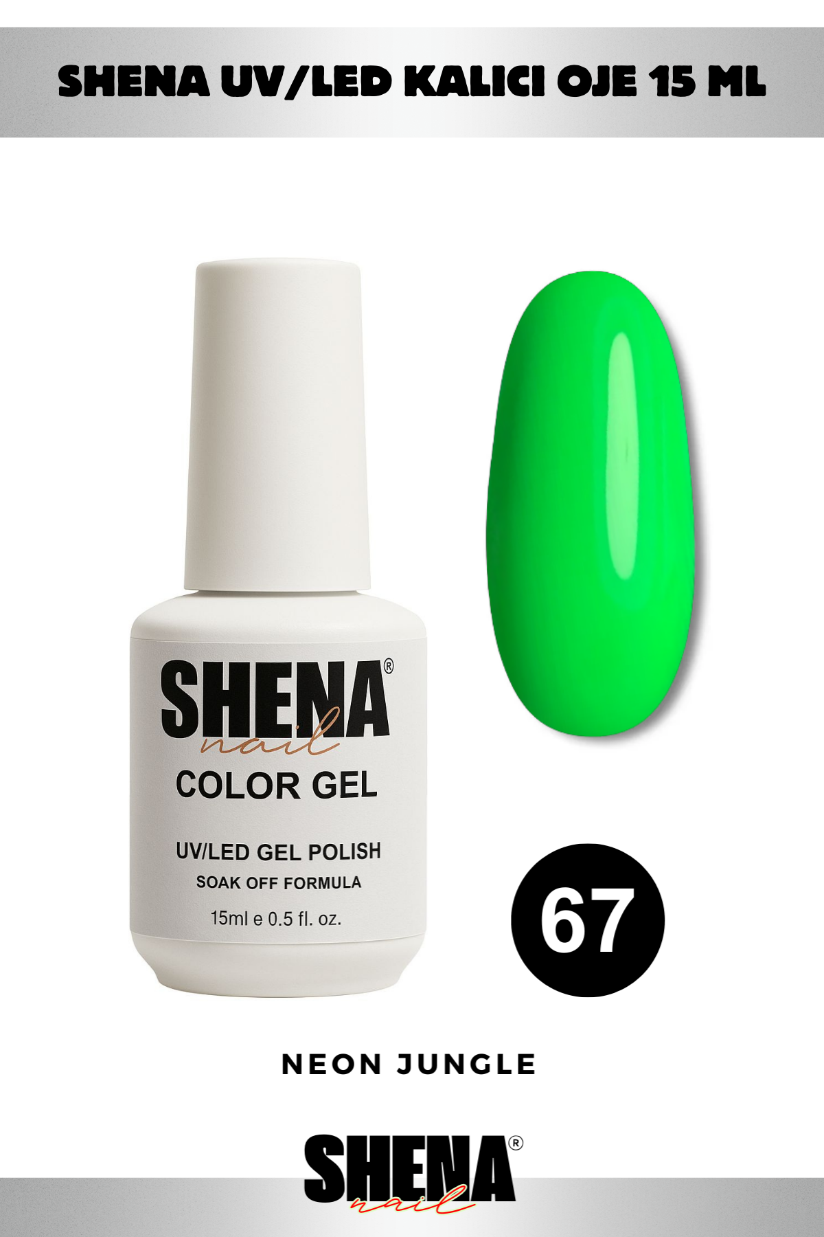 Shena Kalıcı Oje Gel Polish 15 Ml 067 ÇİMEN YEŞİLİShena