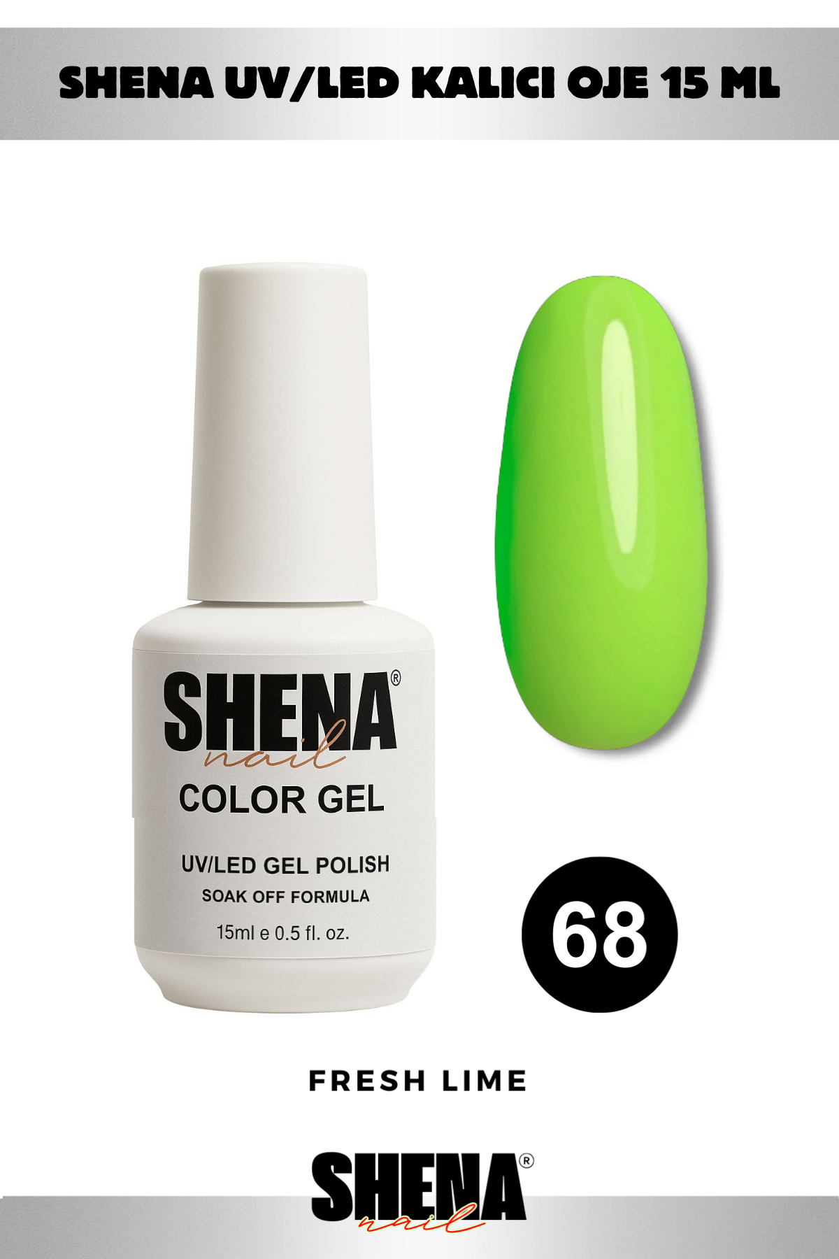 Shena Kalıcı Oje Gel Polish 15 Ml 068 FISTIK YEŞİLİShena