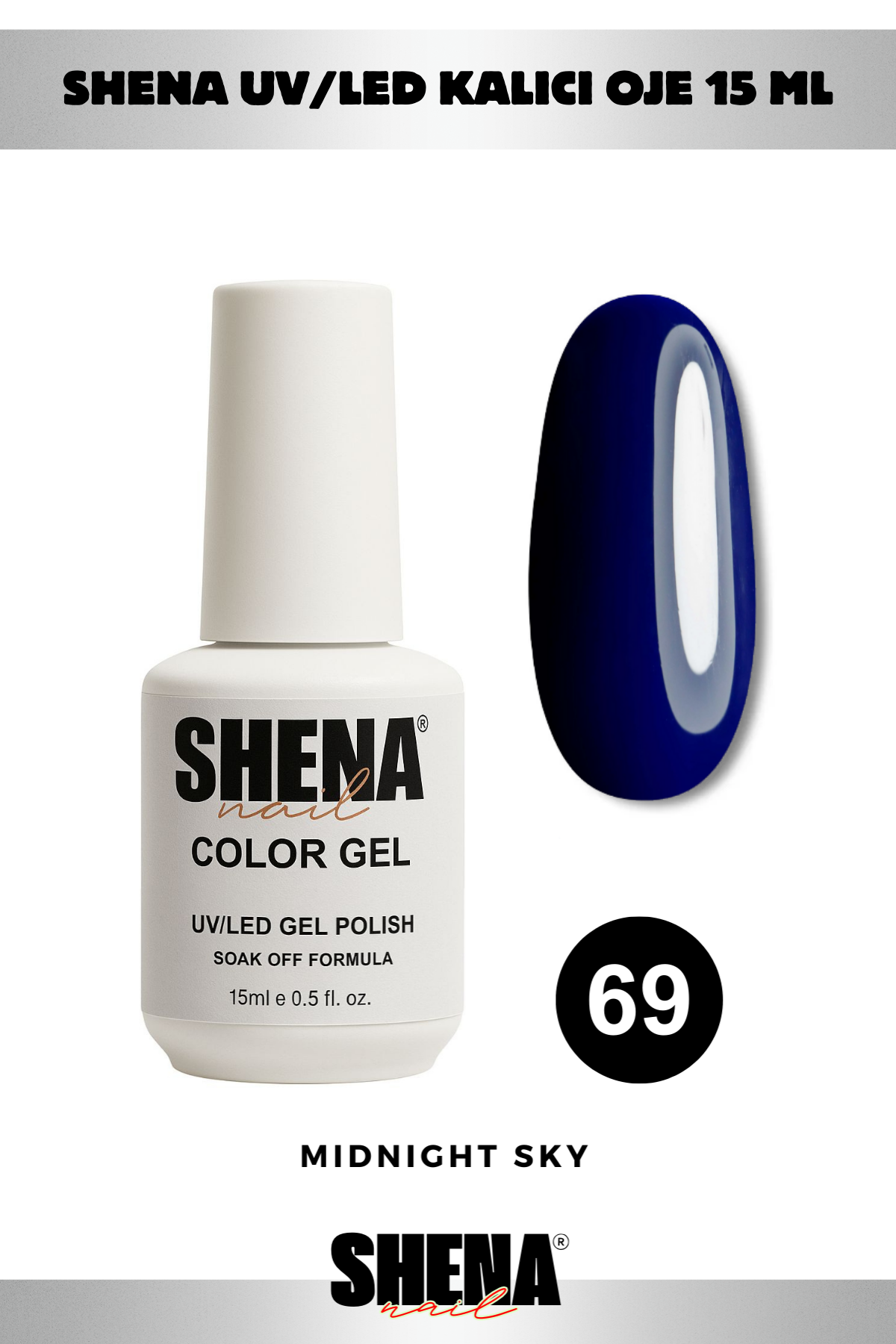 Shena Kalıcı Oje Gel Polish 15 Ml 069 KOYU LACİVERTShena
