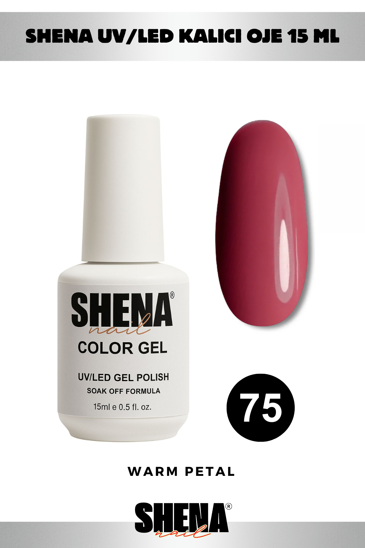 Shena Kalıcı Oje Gel Polish 15 Ml 075 GÜLKURUSUShena