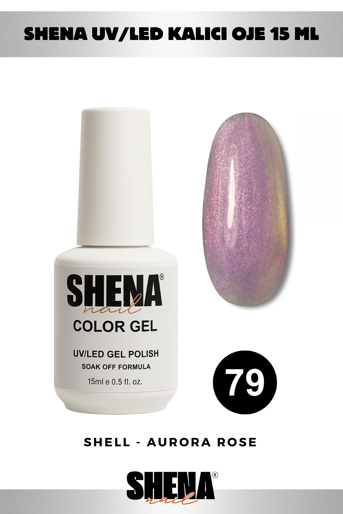 Shena Kalıcı Oje Gel Polish 15 Ml 079 SHELL EFLATUNShena