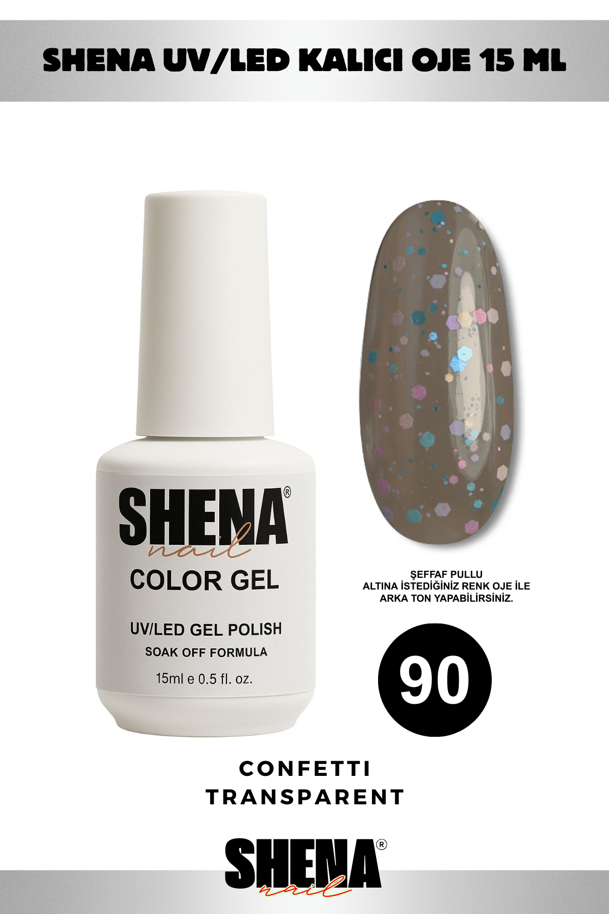 Shena Kalıcı Oje Gel Polish 15 Ml 090 DIAMONDShena