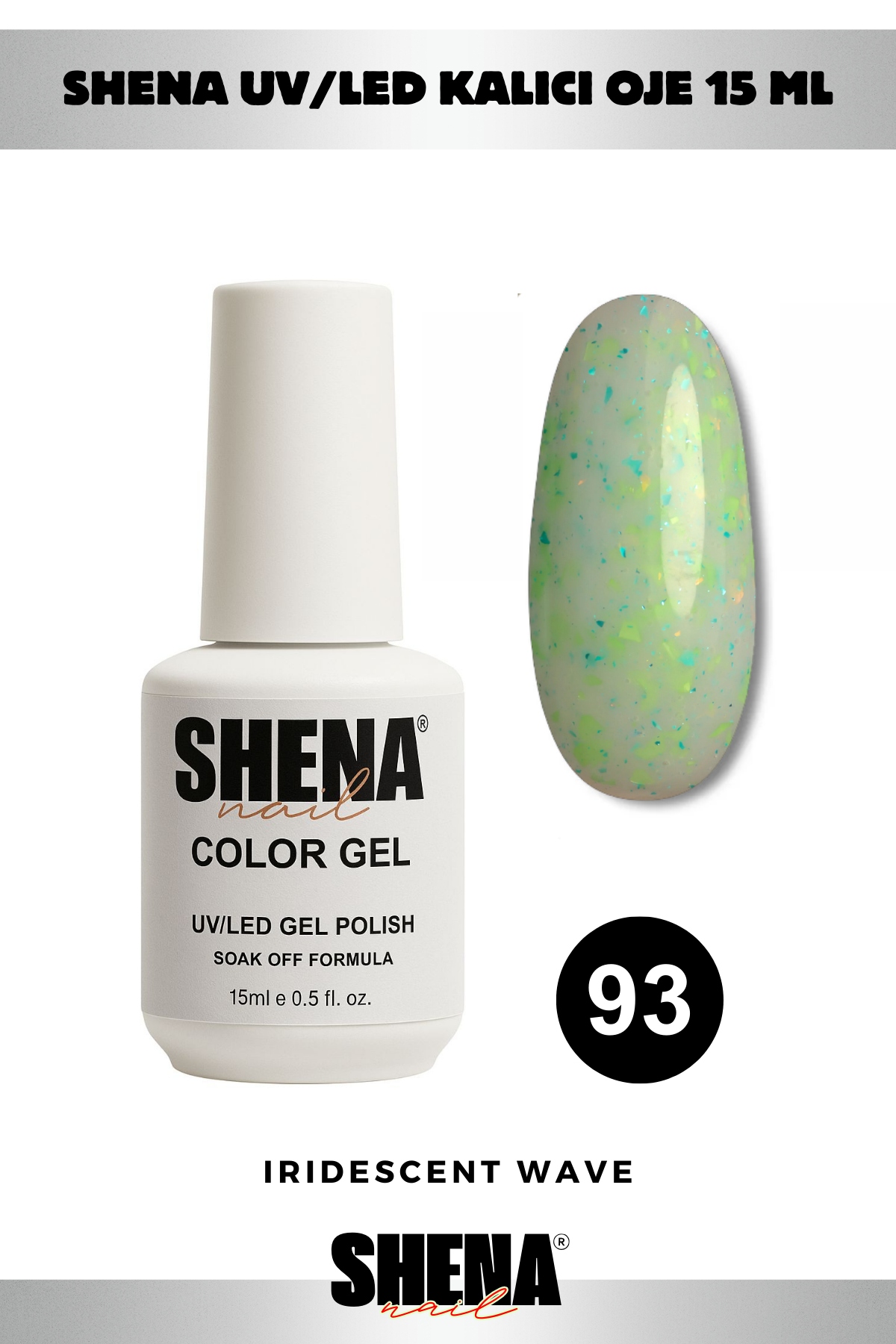 Shena Kalıcı Oje Gel Polish 15 Ml 093 KONFETİ YEŞİLShena