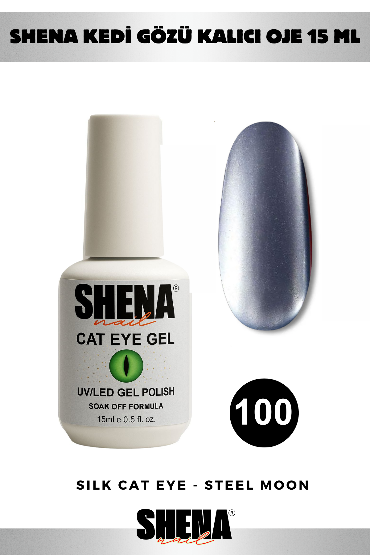 Shena Kalıcı Oje Gel Polish 15 Ml 100 KEDİ GÖZÜ İNDİGOShena