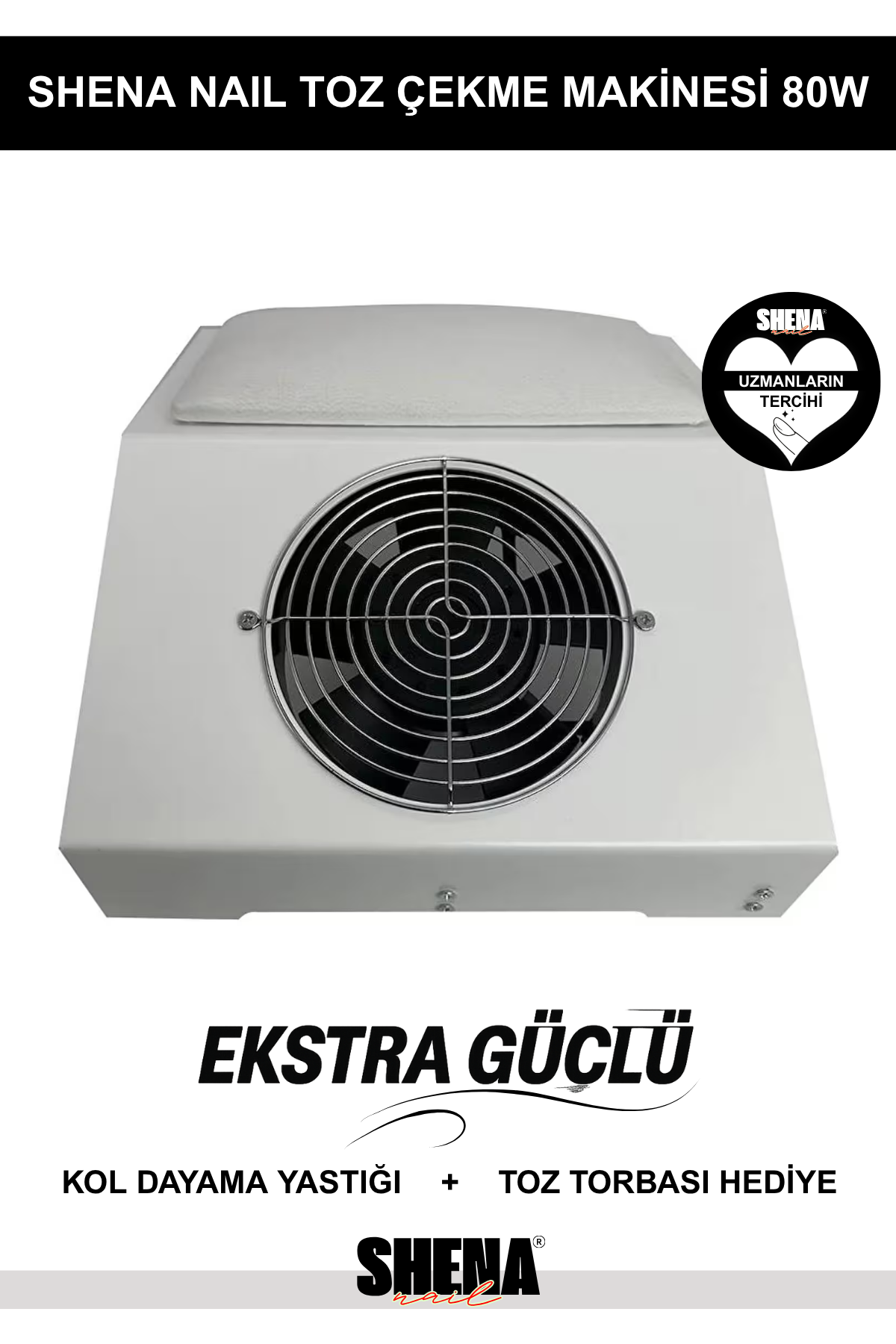 Shena Nail Toz Toplama Makinesi Tek Fanlı - Ekstra Güçlü 80WShena