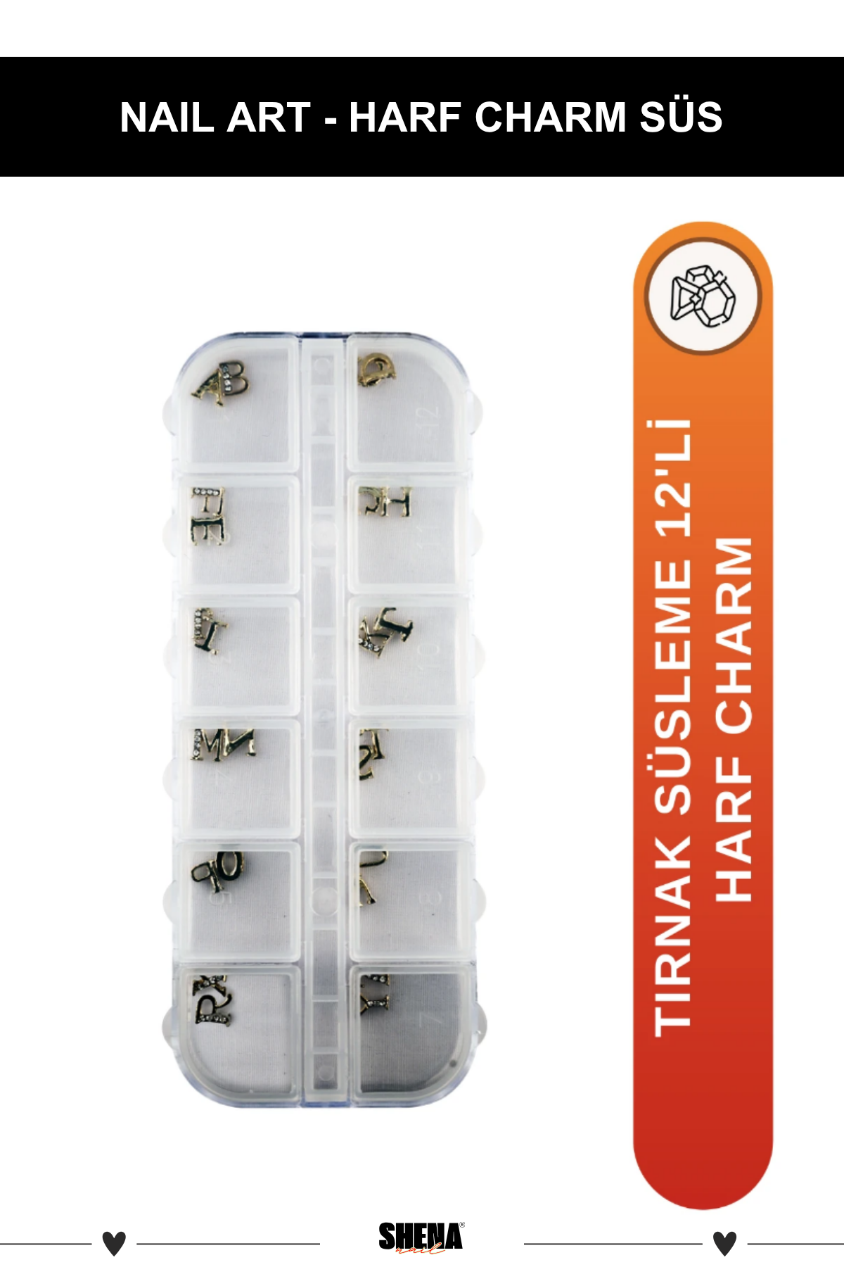 Shena Tırnak Süsleme Metal Harf Charm 3506Ocean