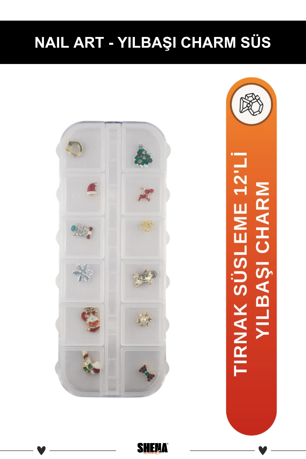 Shena Tırnak Süsleme Yılbaşı Metal Charm 3505Ocean