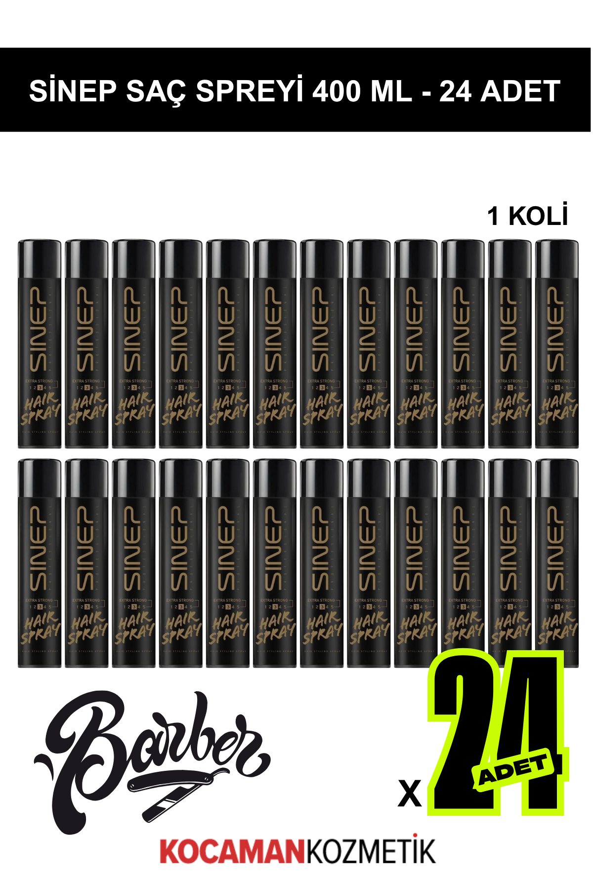 Sinep Saç Spreyi Siyah 400 Ml *24 Adet 1 KoliSinep