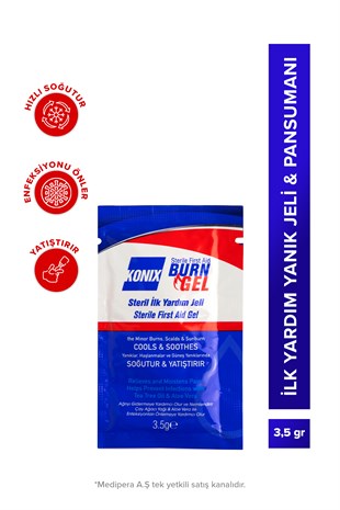KONIX 3,5 GR STERİL İLK YARDIM YANIK JELİ X 10 | Yanık Bakımı