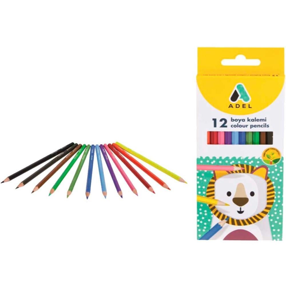 ADELAdel Kuru Boya Karton Kutu Tam Boy 12 Renk