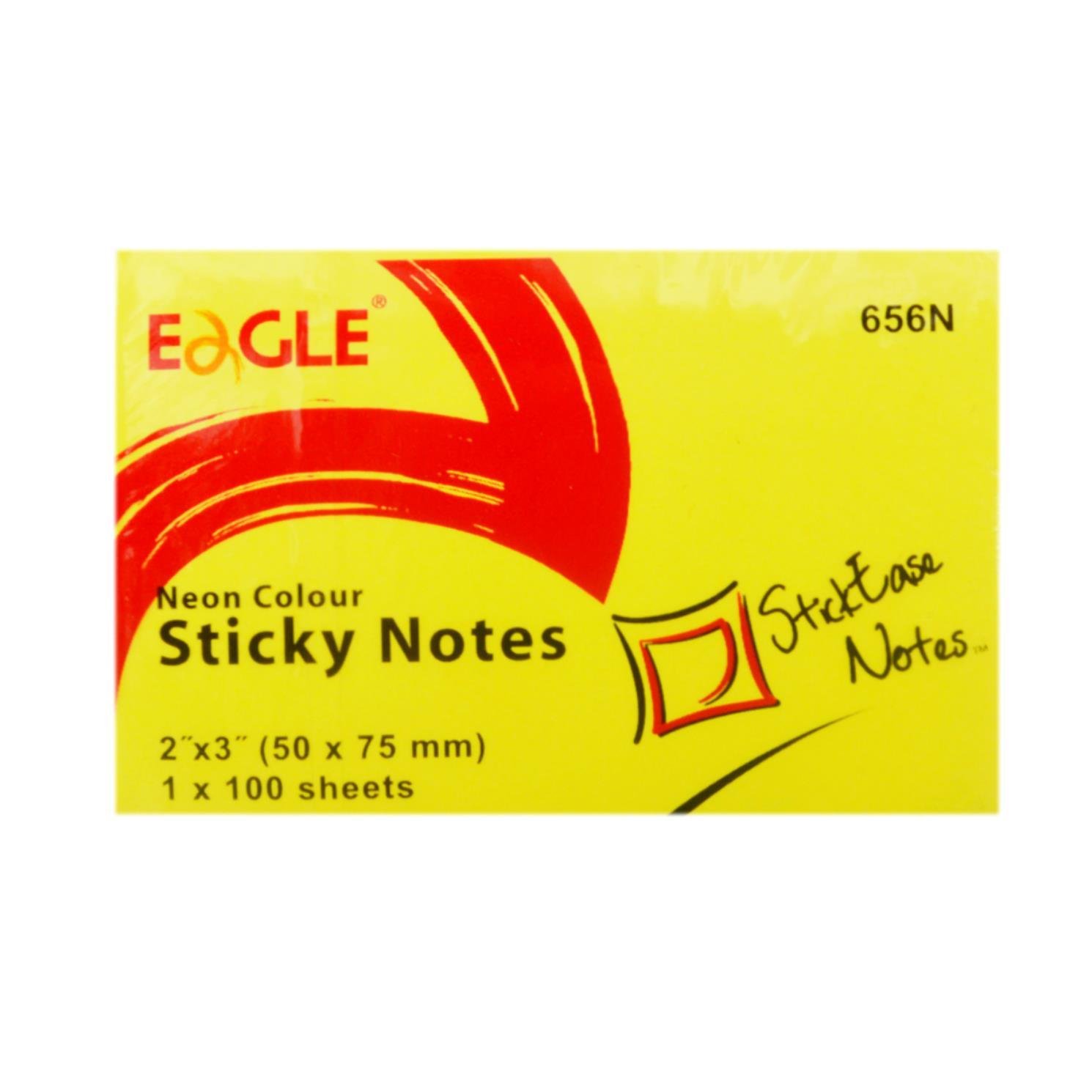 EagleEagle 50x75 mm Neon R. Yapışkanlı Not Kağıdı 100 Yaprak Sarı (656N-SR)