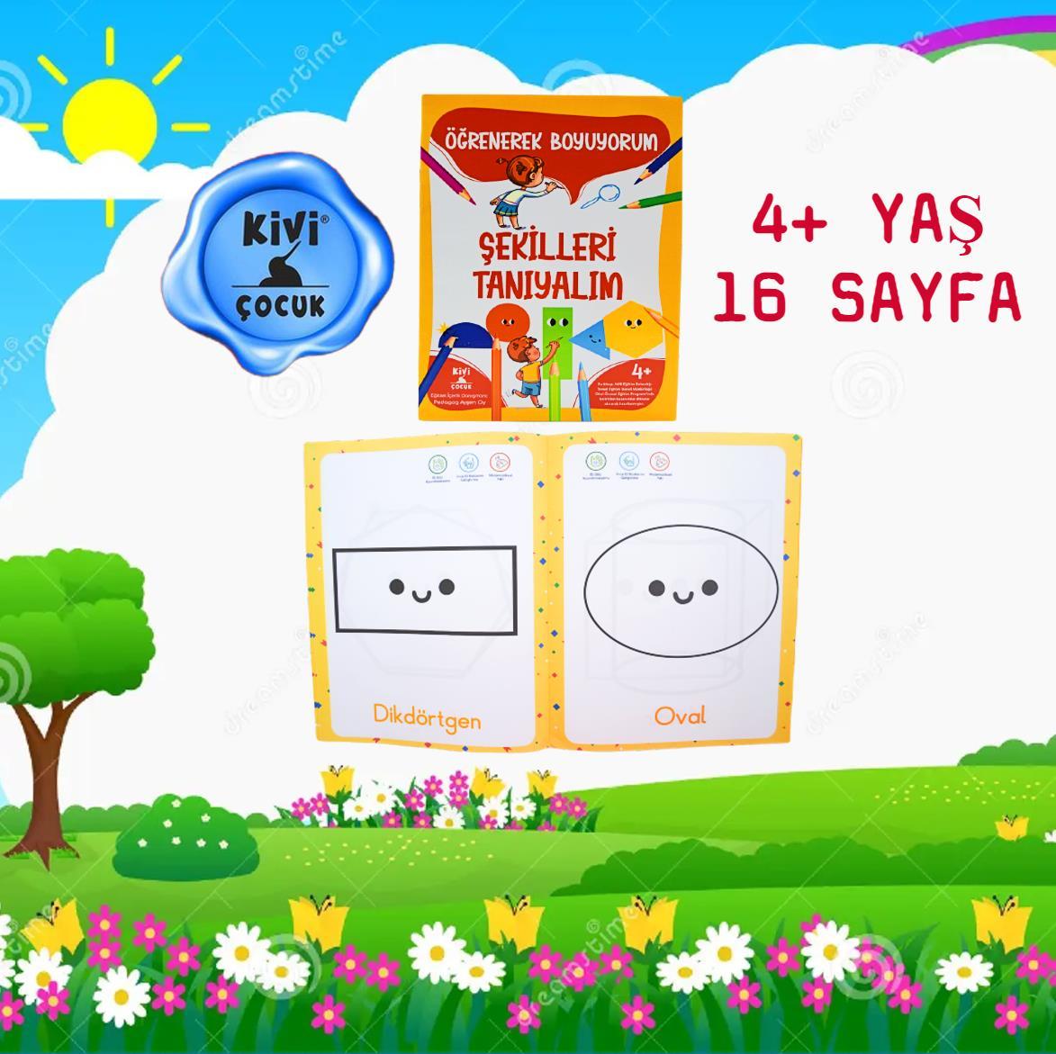 KİVİ ÇOCUKKivi Çocuk 4+ Yaş Öğrenerek Boyuyorum Şekillleri Tanıyalım KTP