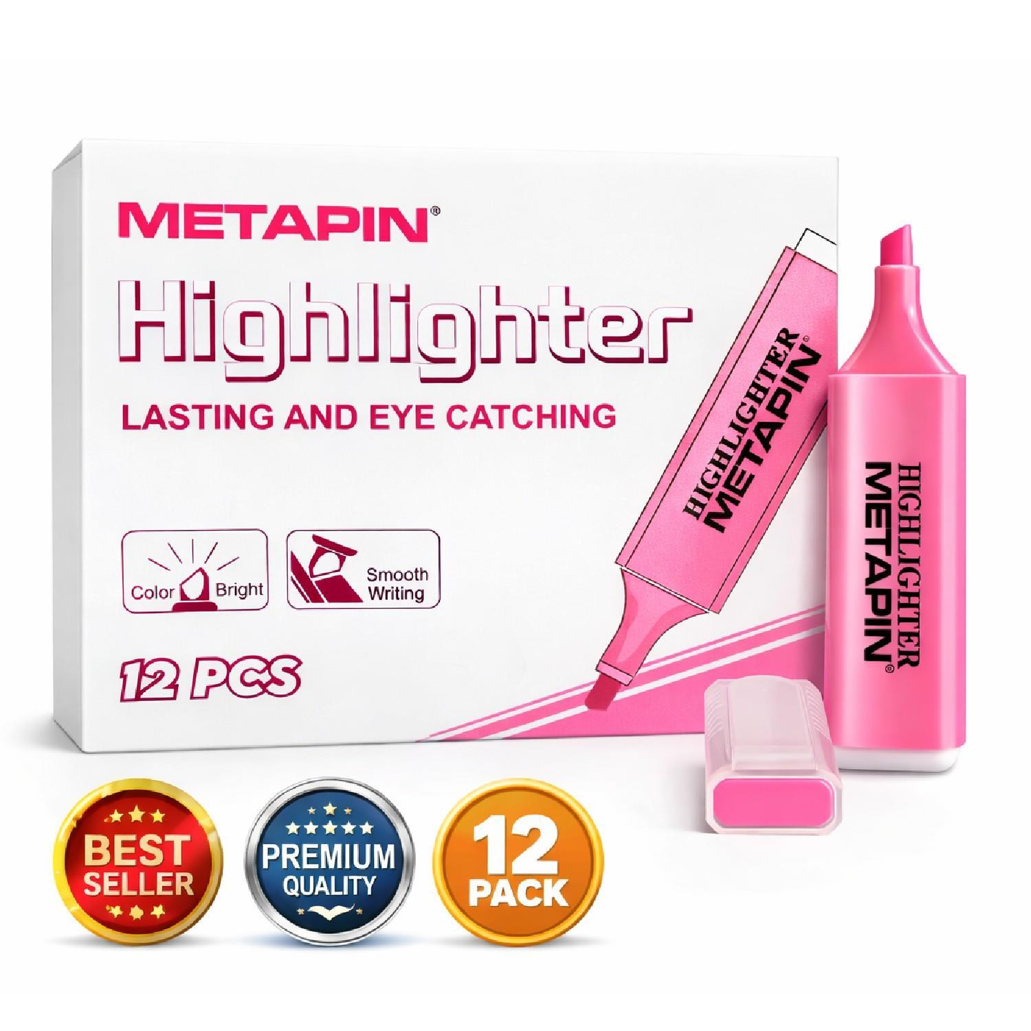 MetapinMetapin Fosforlu Kalem Neon Renkler Pembe 12 Adet