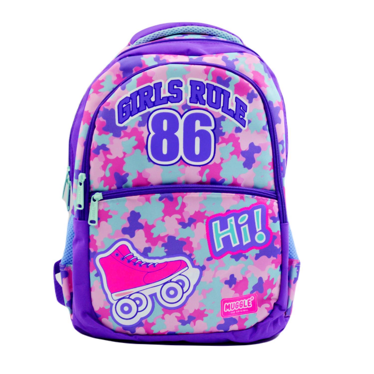 MuggleMuggle 3 Bölmeli Girls Rule Okul Sırt Çantası MU-6788