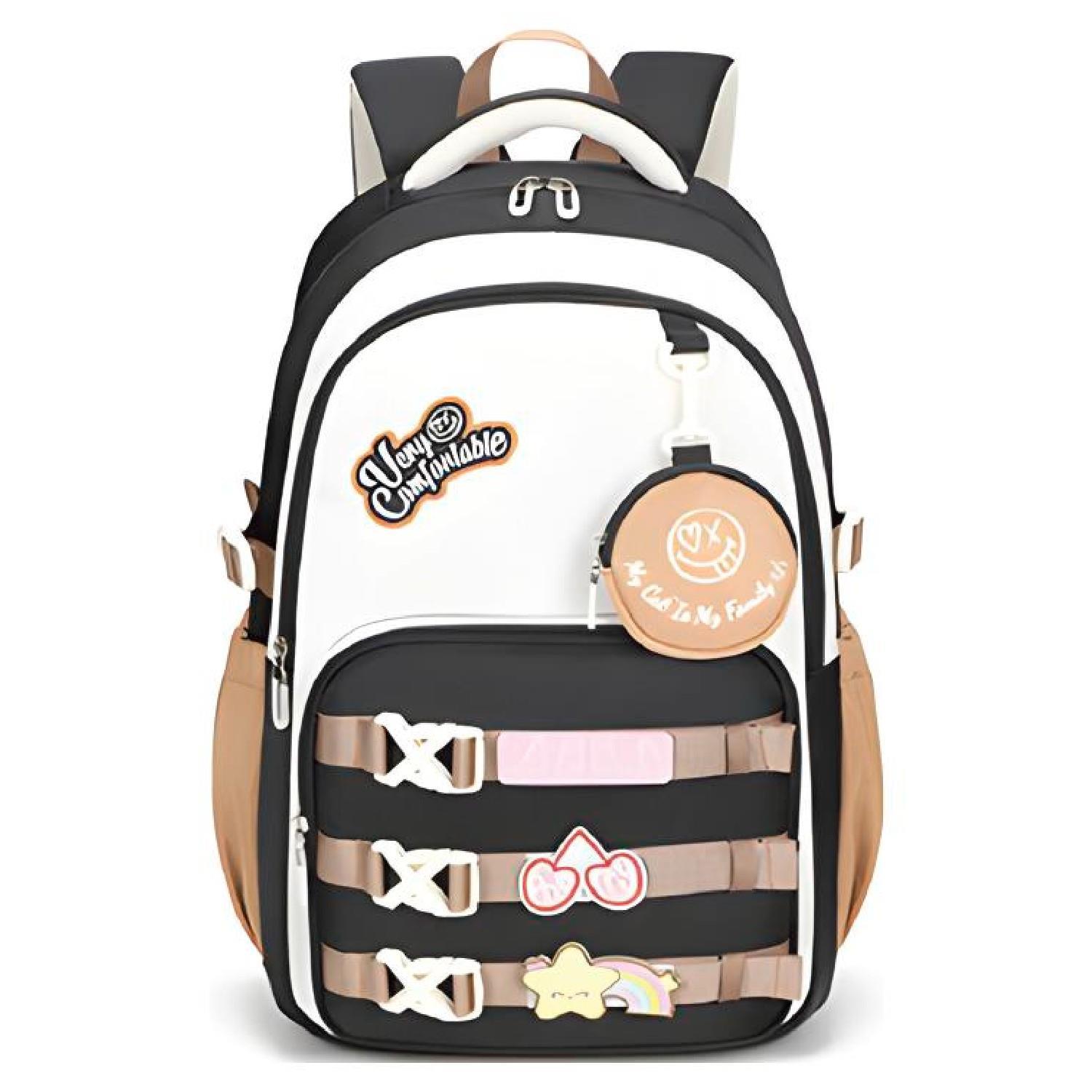 MuggleMuggle 3 Bölmeli Very Comfort Kolej Okul Sırt Çantası Siyah-Kahve (MU-1742)