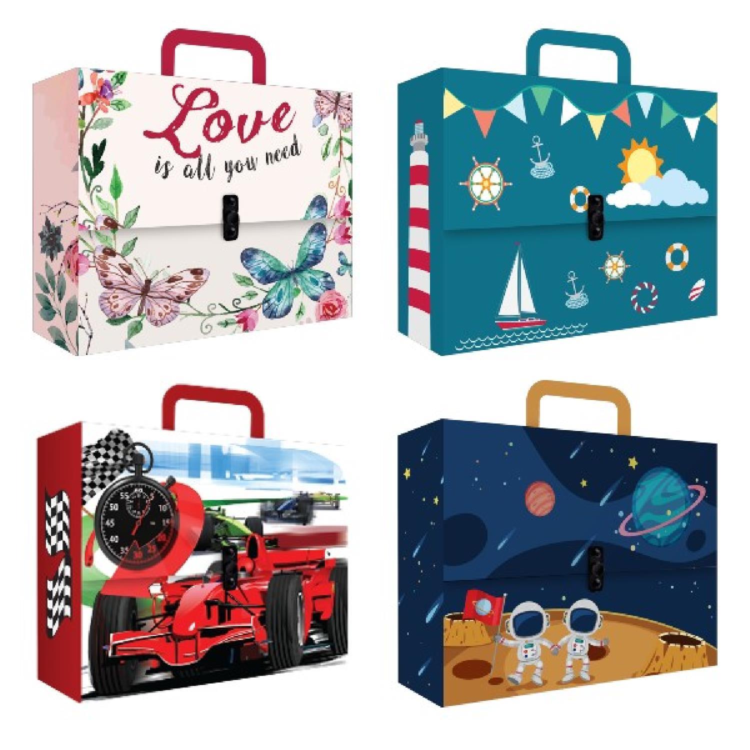 NokiNoki Desenli Kulplu Kutu Klasör Çanta (3200DK)