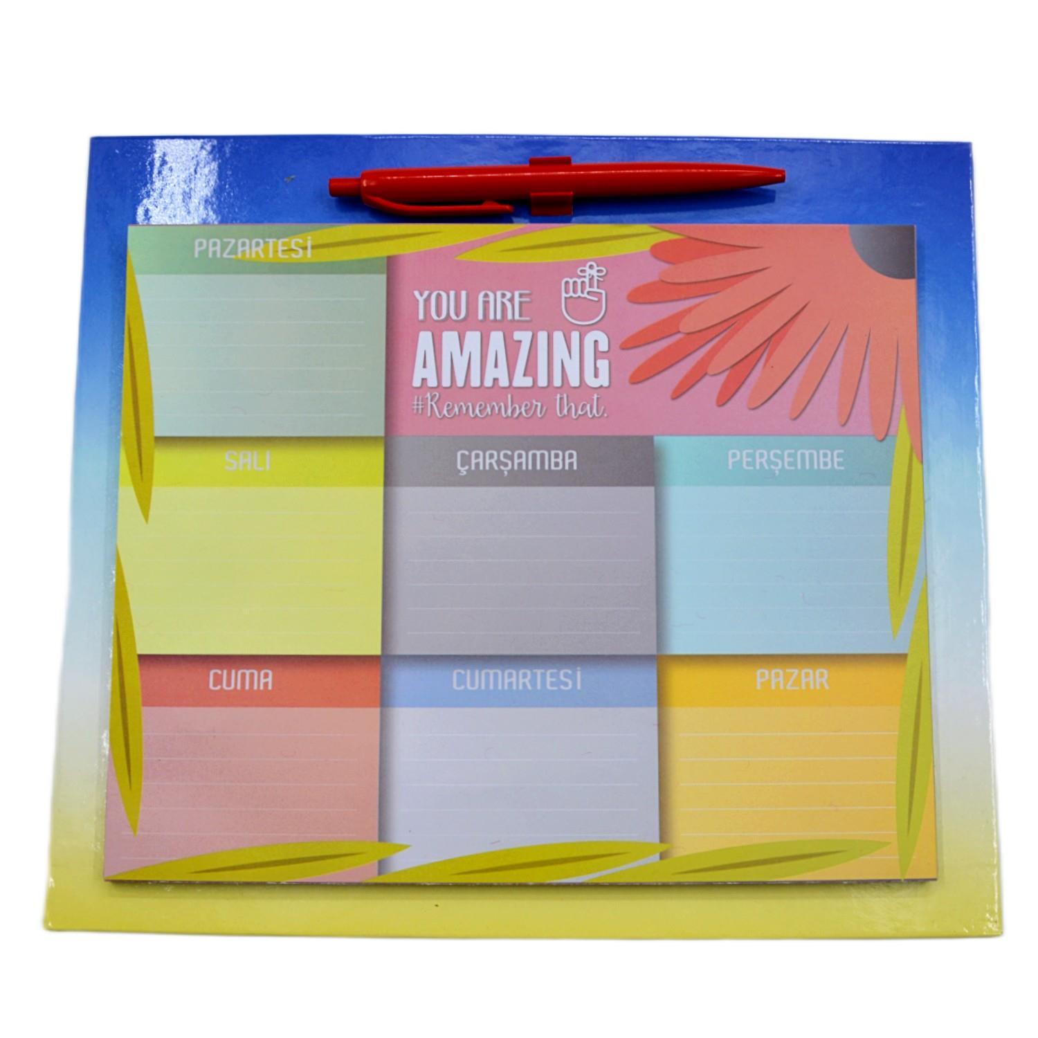 NOTYAZNotYaz 23x27 60 Yaprak Kalemli Bloknot Mousepad Haftalık Planlayıcı  AMAZING (KBM-3327)