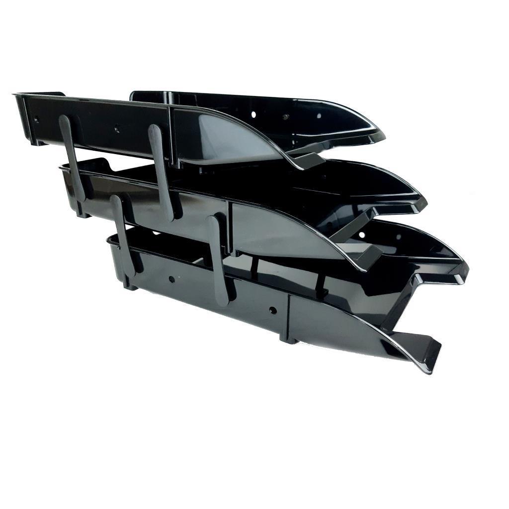 ÖnderÖnder Hareketli Plastik Kristal Siyah 3 Katlı Evrak Rafı 