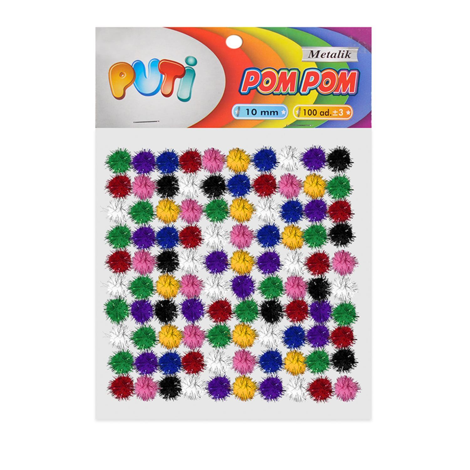 PutiPuti 10 Mm Metalik Pom Pom 100 Lü Paket Kod:4476