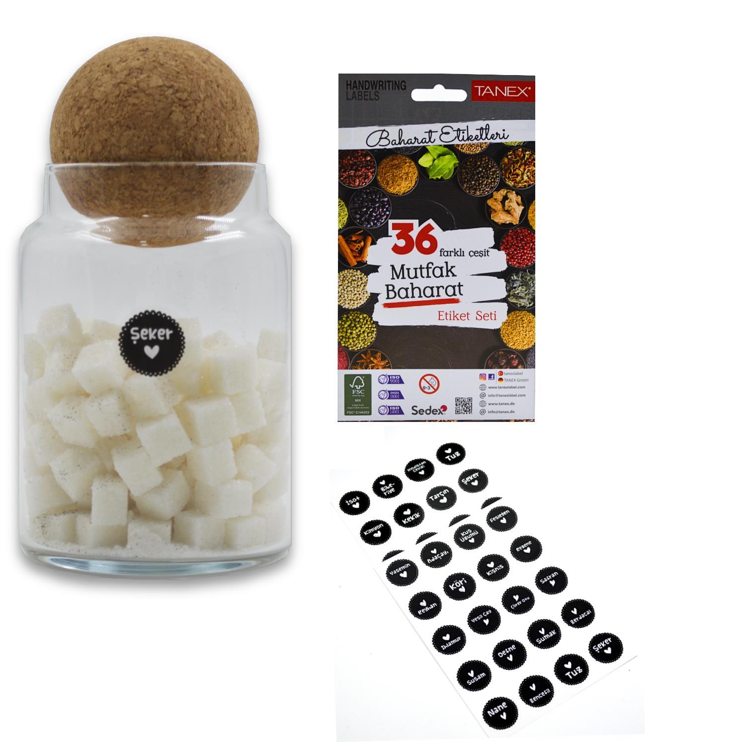 TanexTanex MTC-606 Baharat Etiketleri Şeffaf 25 Mm 40 Adet 