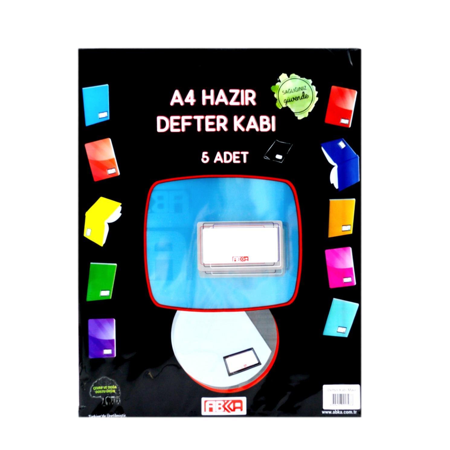 AbkaAbka A4 Hazır Defter Kabı 5 Li Mavi