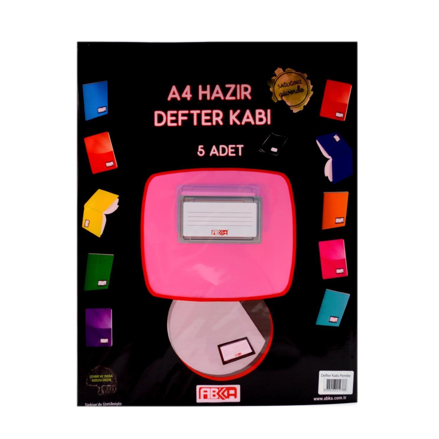 AbkaAbka A4 Hazır Defter Kabı 5 Li Pembe