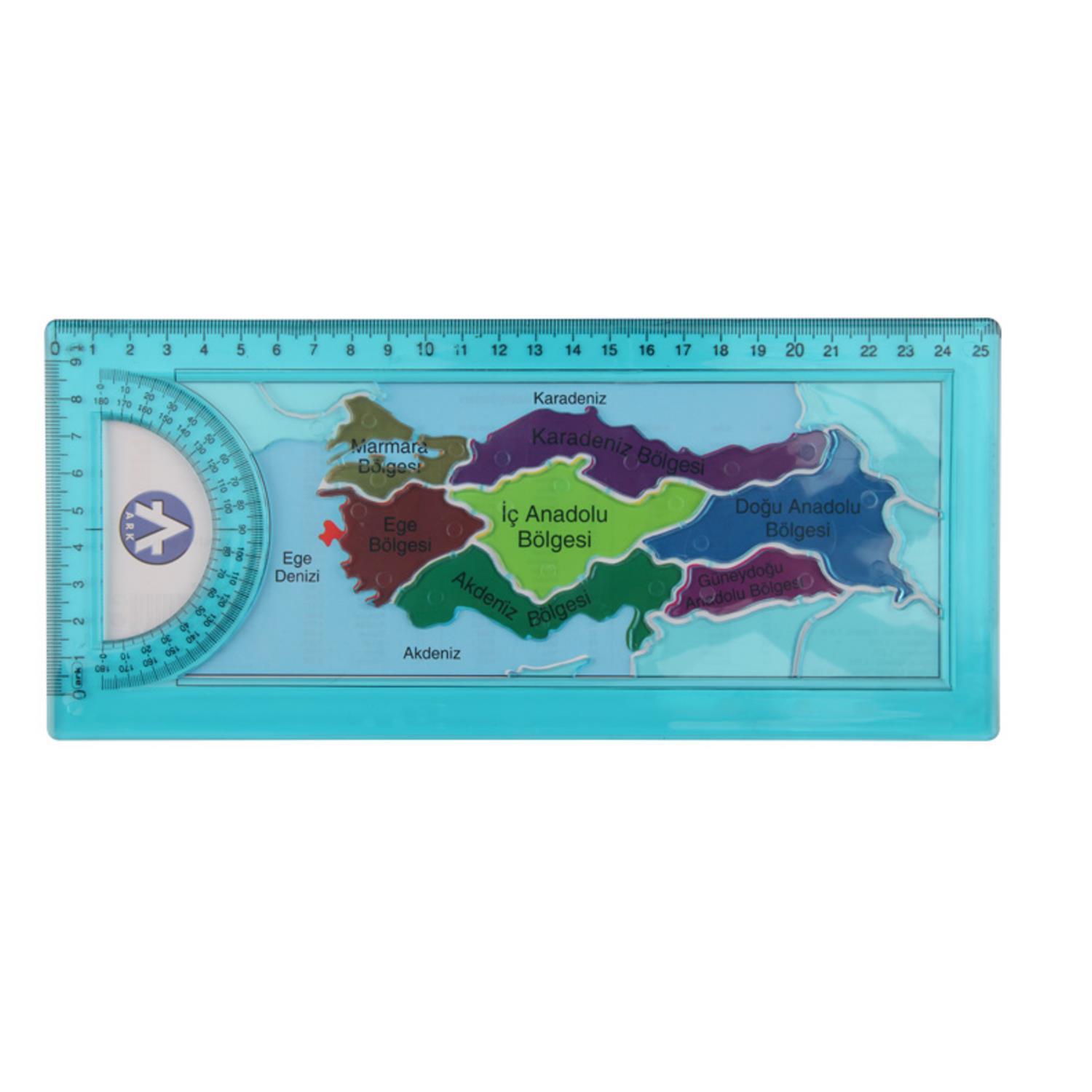 ArkArk Türkiye Şablon Cetveli 25 cm Kod:110