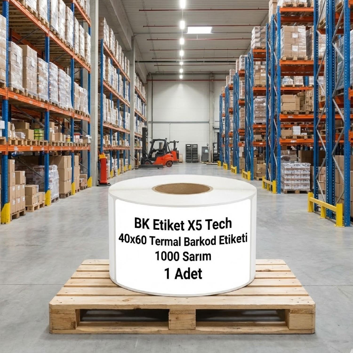 BK EtiketBK Etiket X5 Tech 40x60 Termal Barkod Etiketi 1000 Sarım 1 Adet