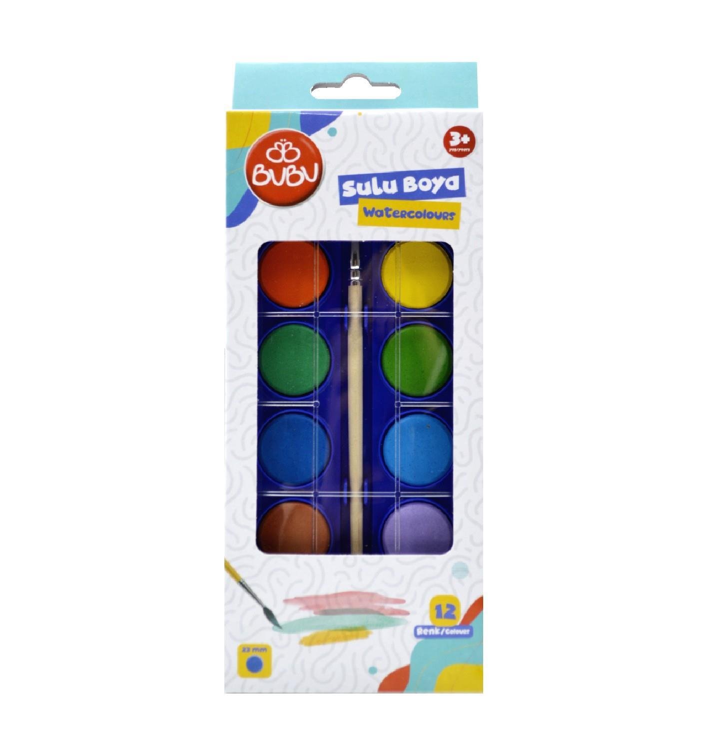 BubuBubu Sulu Boya 12 Renk 23 mm (BUBU-SUL001)