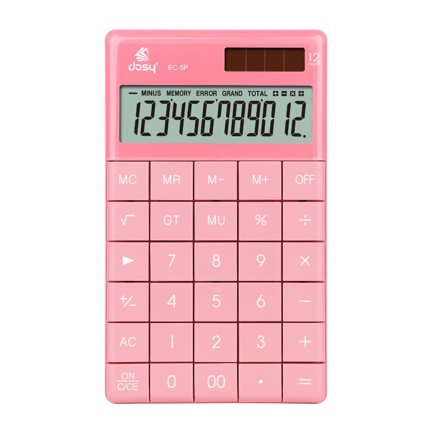 DosyDosy 12 Hane Orta Boy Masaüstü Hesap Makinesi Pembe (EC-5P) GKE