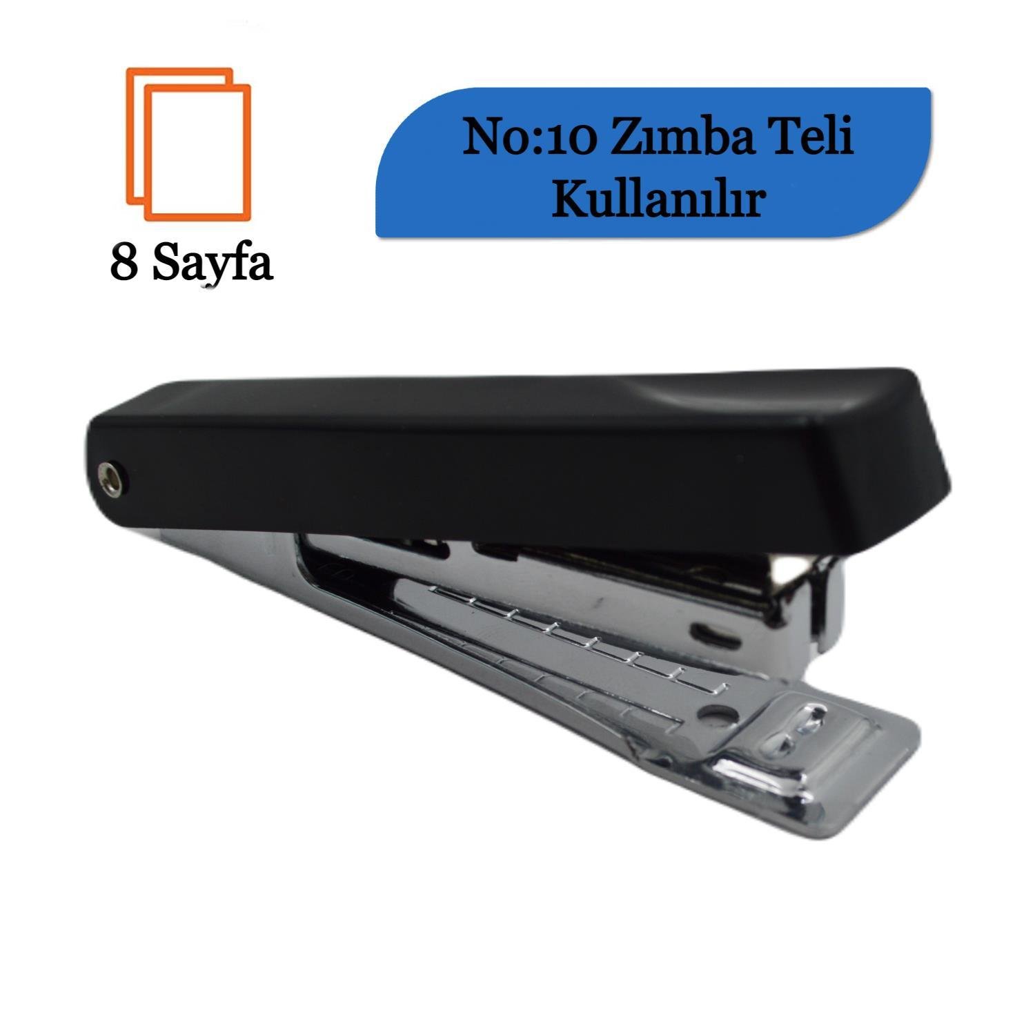 EagleEagle 8 Sayfa Kapasiteli No:10 Cep Boy Zımba Makinası (1001BDS) Siyah