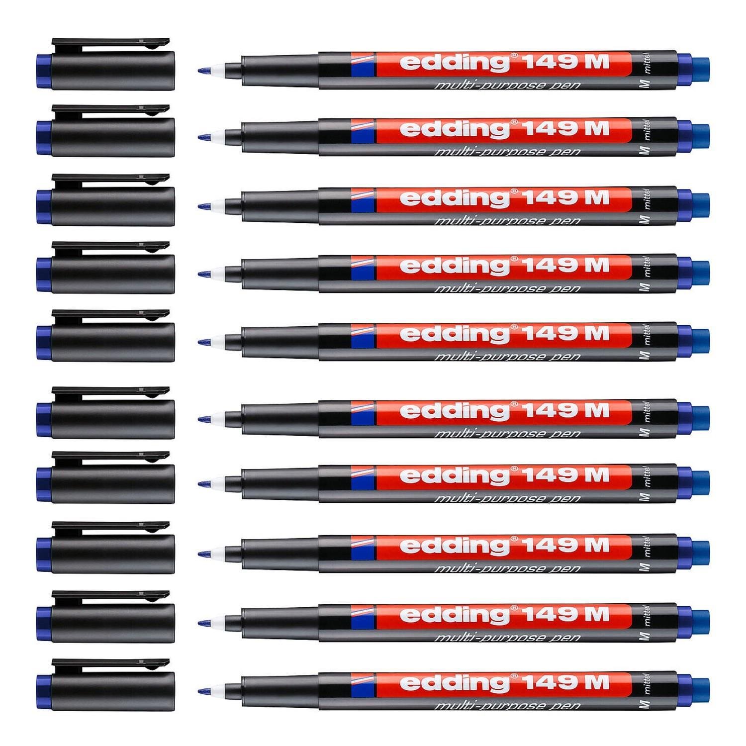 EddingEdding 149 M Permanent Silgili Asetat Kalemi 1.0 mm Mavi 10 Adet
