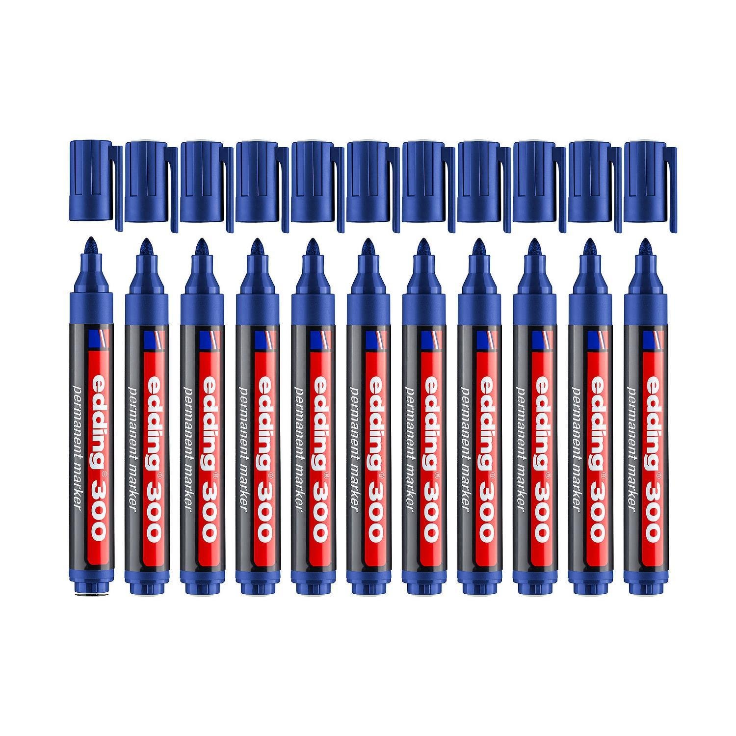 EddingEdding 300 Permanent Marker Kalem Yuvarlak Uçlu 1.5-3 mm Mavi 10 Adet