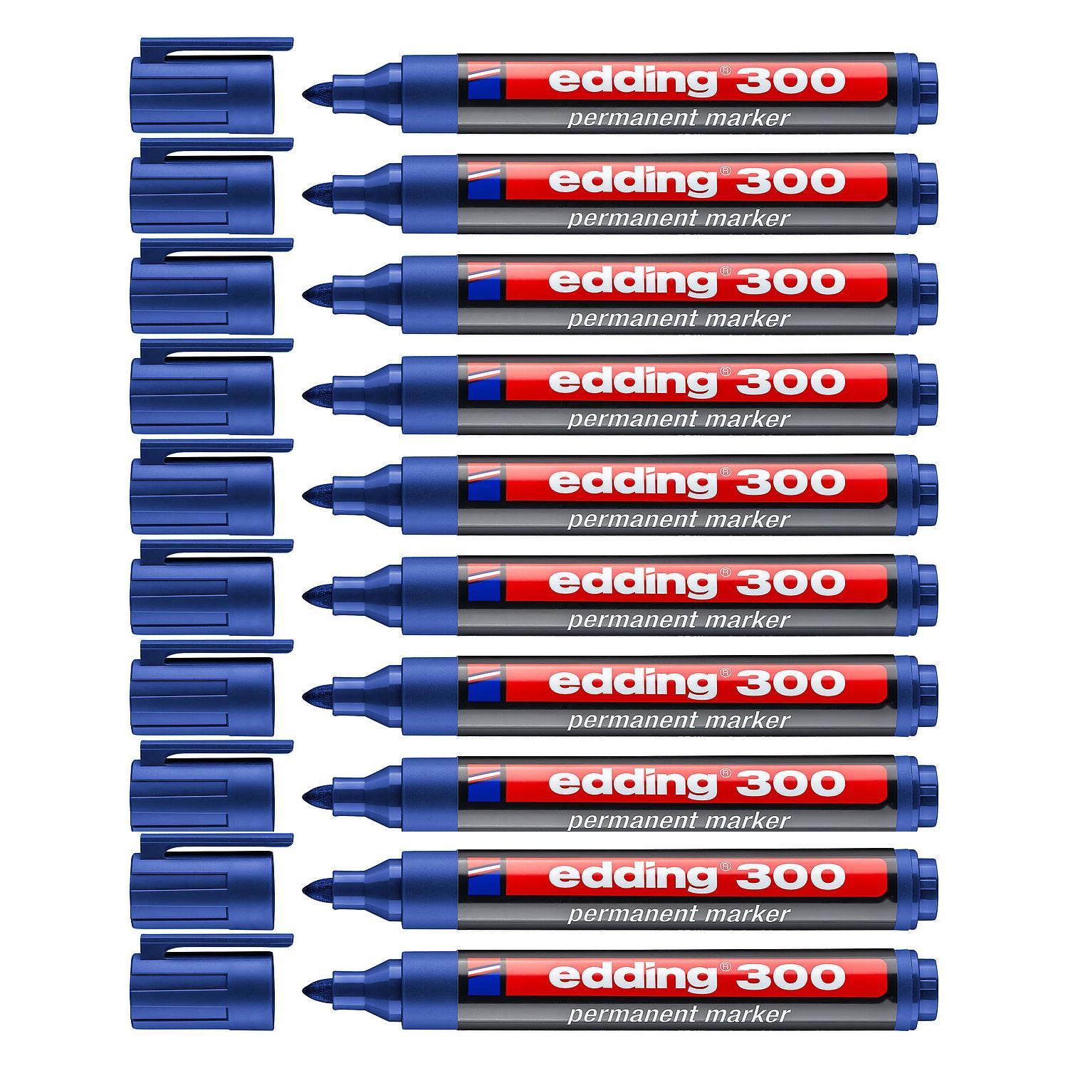 EddingEdding 300 Permanent Markör Yuvarlak Uçlu Kalem Mavi 10 Adet