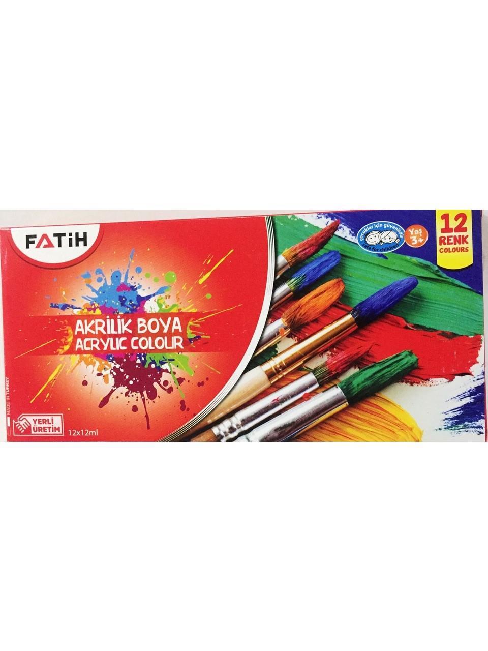 FATİHFatih 12 Renk 12ml Tüp Akrilik Boya (50501)