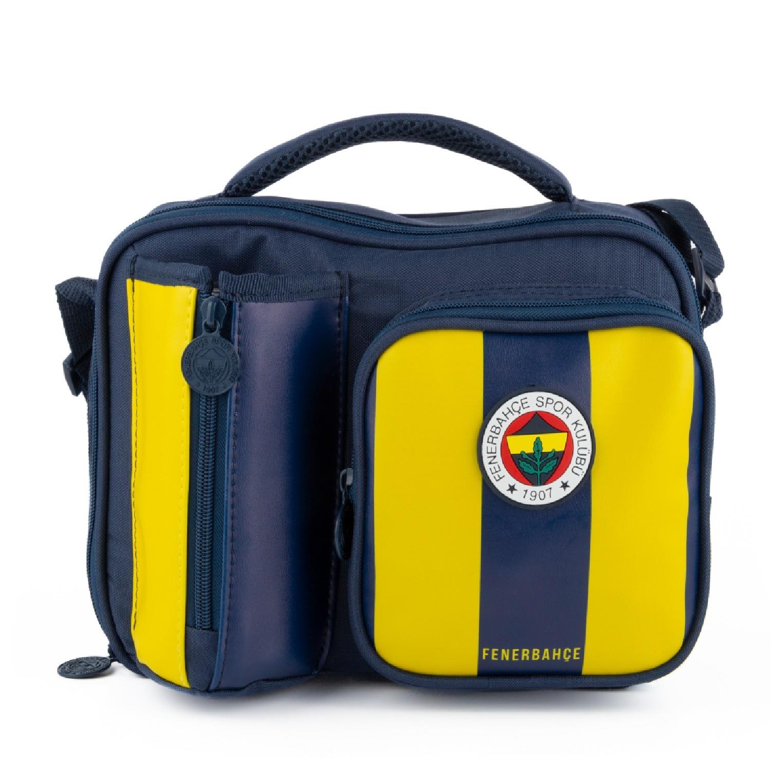 FenerbahçeFenerbahçe 2 Bölmeli Çubuklu Suni Deri Matara Cepli Beslenme Çantası (25758)
