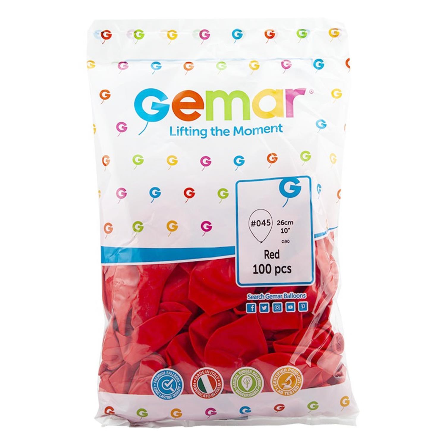 GemarGemar Kırmızı Balon 100 Adet 26 cm G90